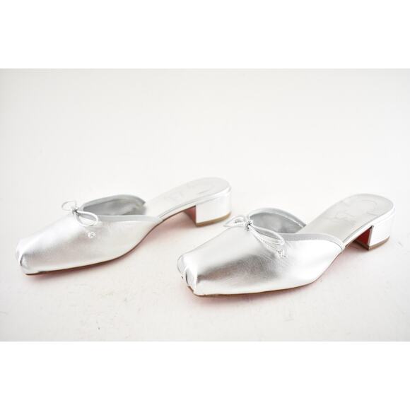 Christian Louboutin Mimiflirt 30 Silver Ballet Ballerina Slide Heel Mule 40 - Picture 14 of 16
